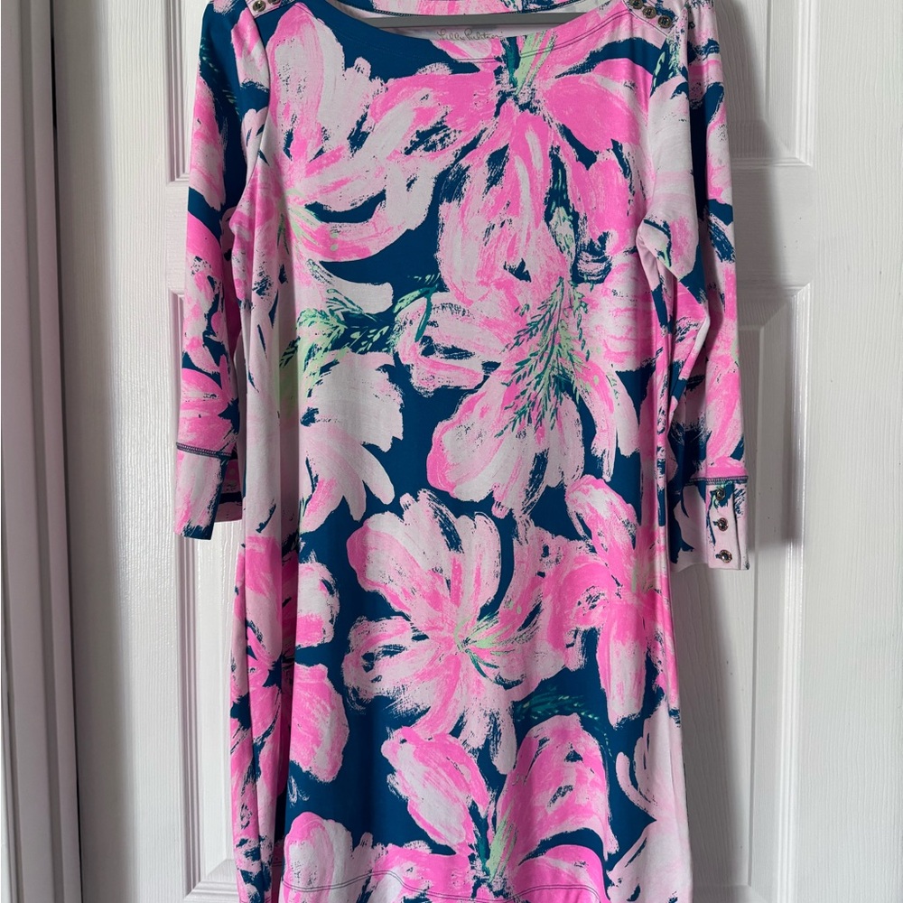 Lilly Pulitzer Sophie Dress - Pink and Blue Floral ***Size L***
